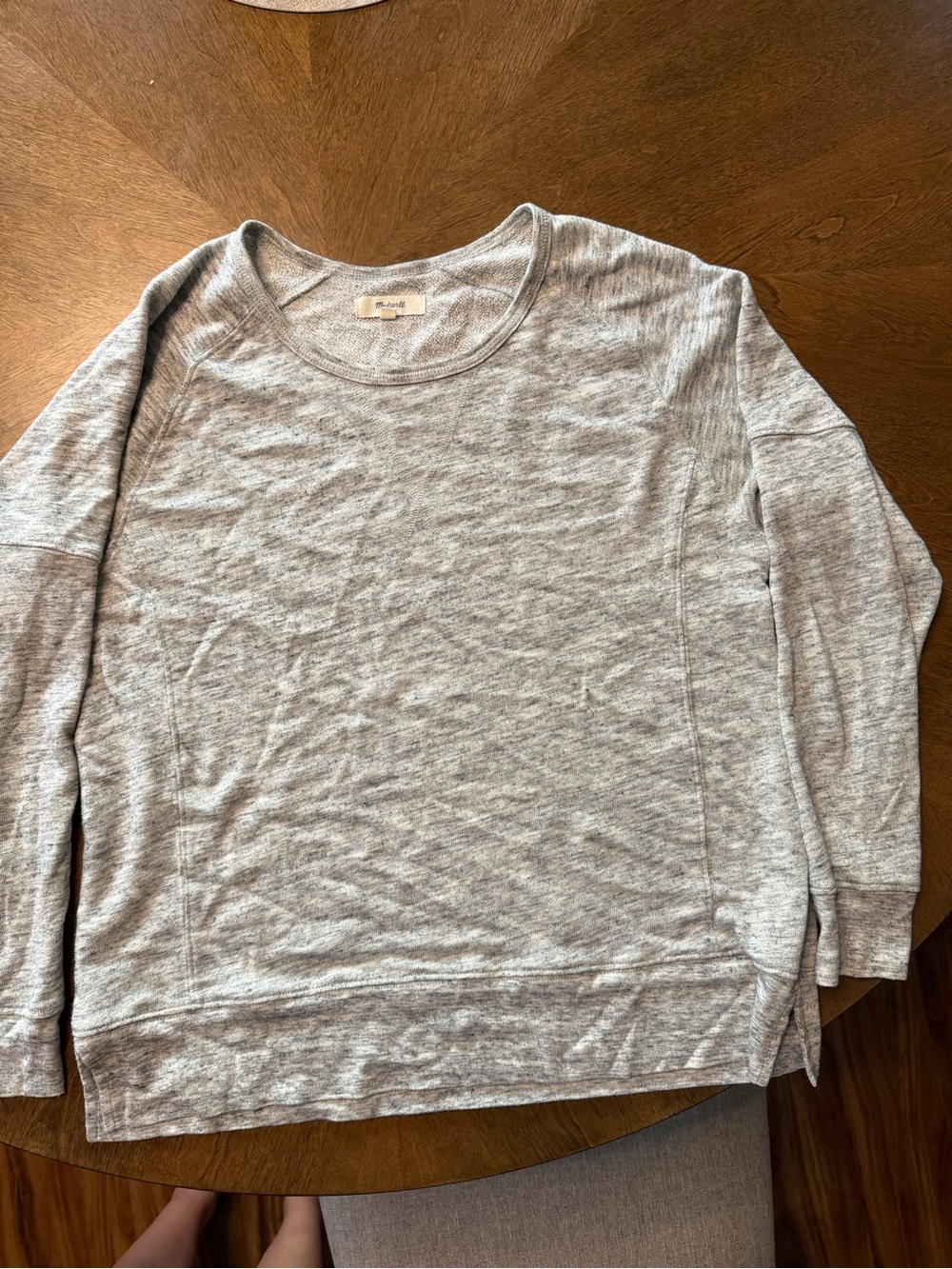 Madewell Heather Gray Scoopneck Lightweight Pullover